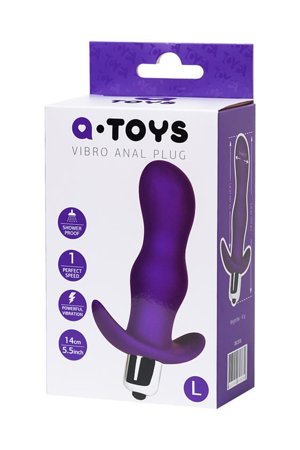 Vibro anal plug A-Toys, size: L; purple